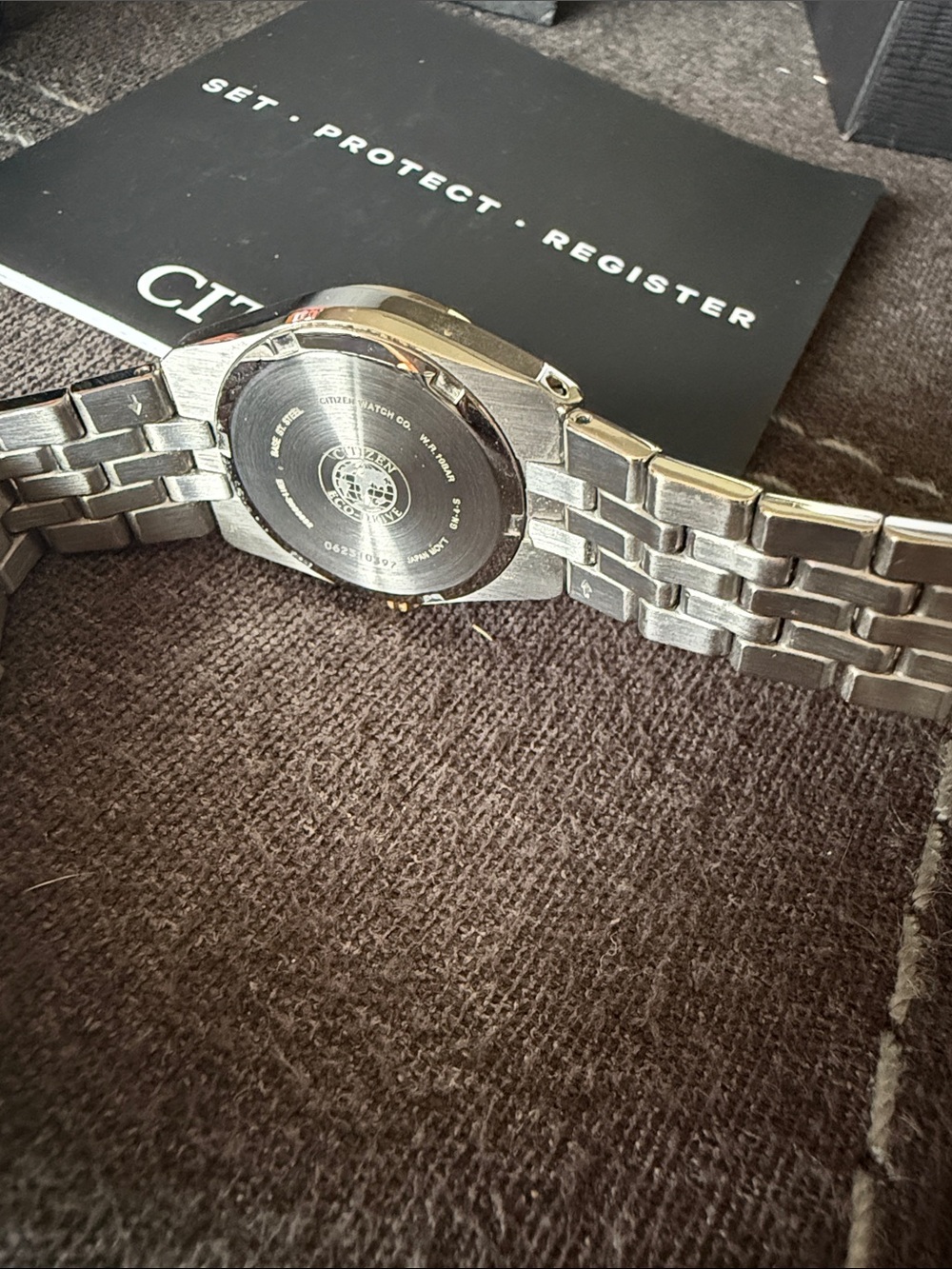 Citizen Eco-Drive Two-Tone Watch withBlue Dial and Gold Accents - Picture 2 of 3
